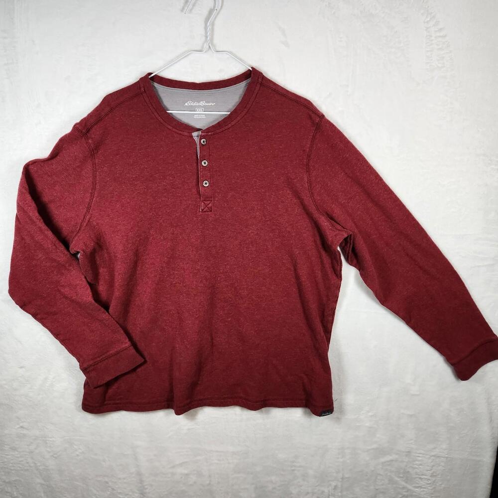 Eddie Bauer Maroon Long Sleeve Henley Size‎ 2XL